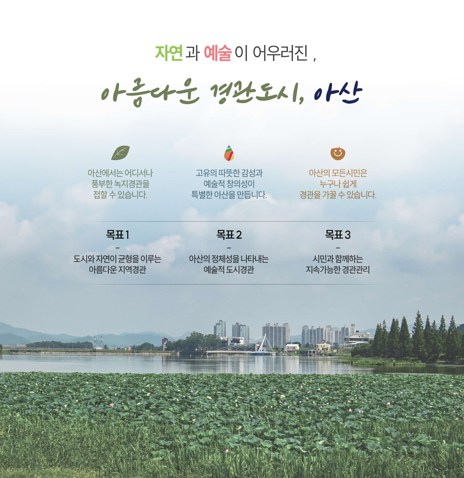 2030 아산시 경관미래상 및 목표