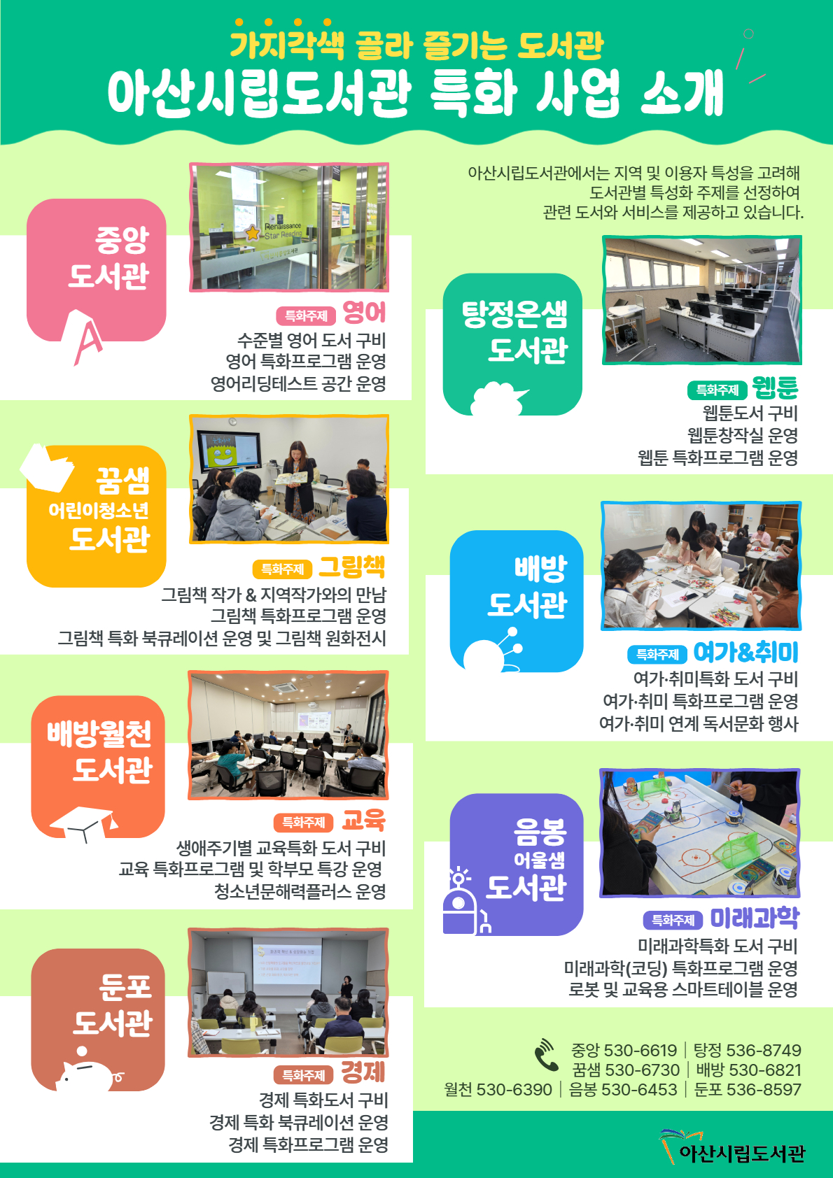 아산시립도서관 특화 사업 소개